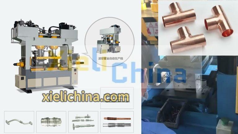 copper Tee hydro forming machinery（1 time forming 2 pices),copper Tee forming machinery manufacturer